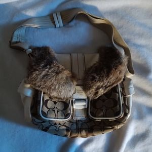 Real coach purse with real fur